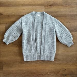 Cuyana Gray Alpaca Oversized Chunky Knit Cardigan One Size